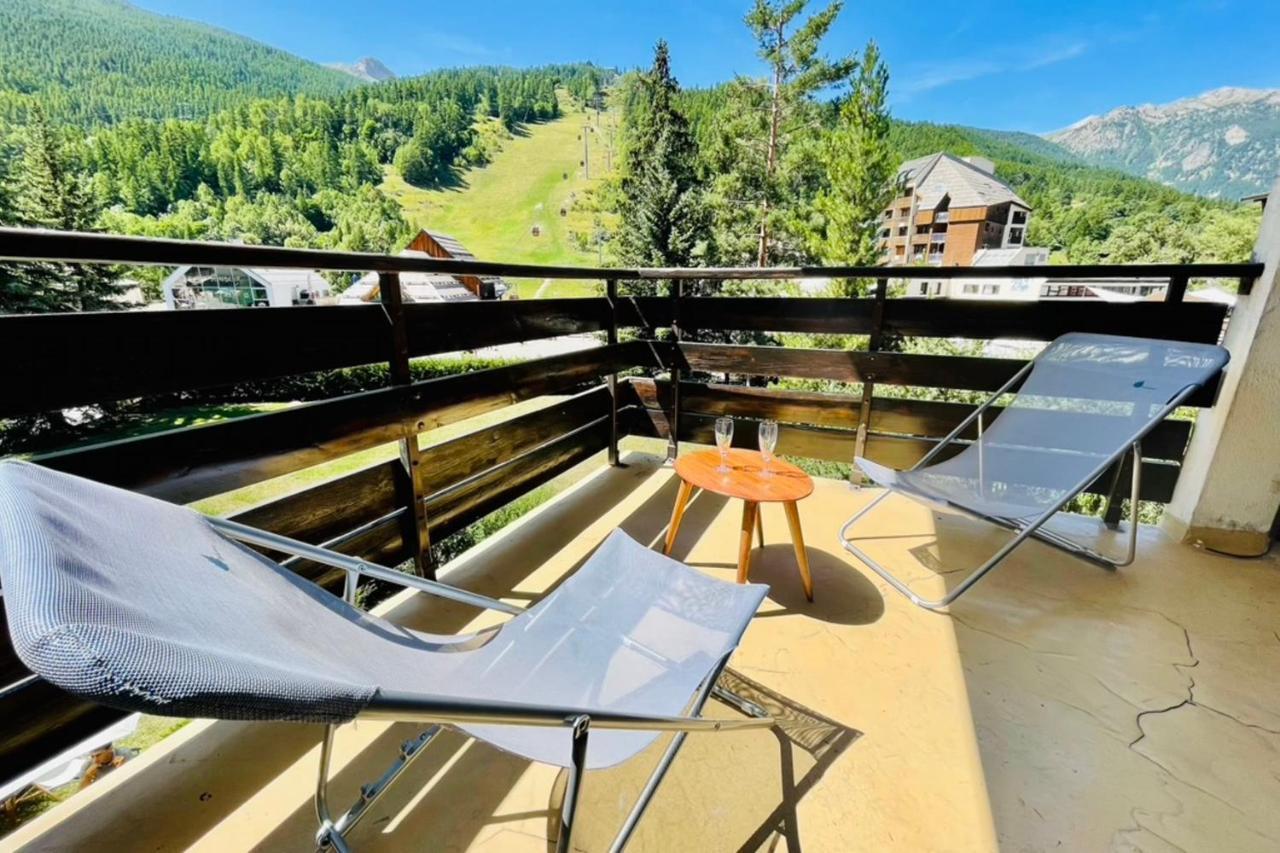 Serre-Chevalierstudio Terrace Next To Ski Slopes Saint-Chaffrey Dış mekan fotoğraf